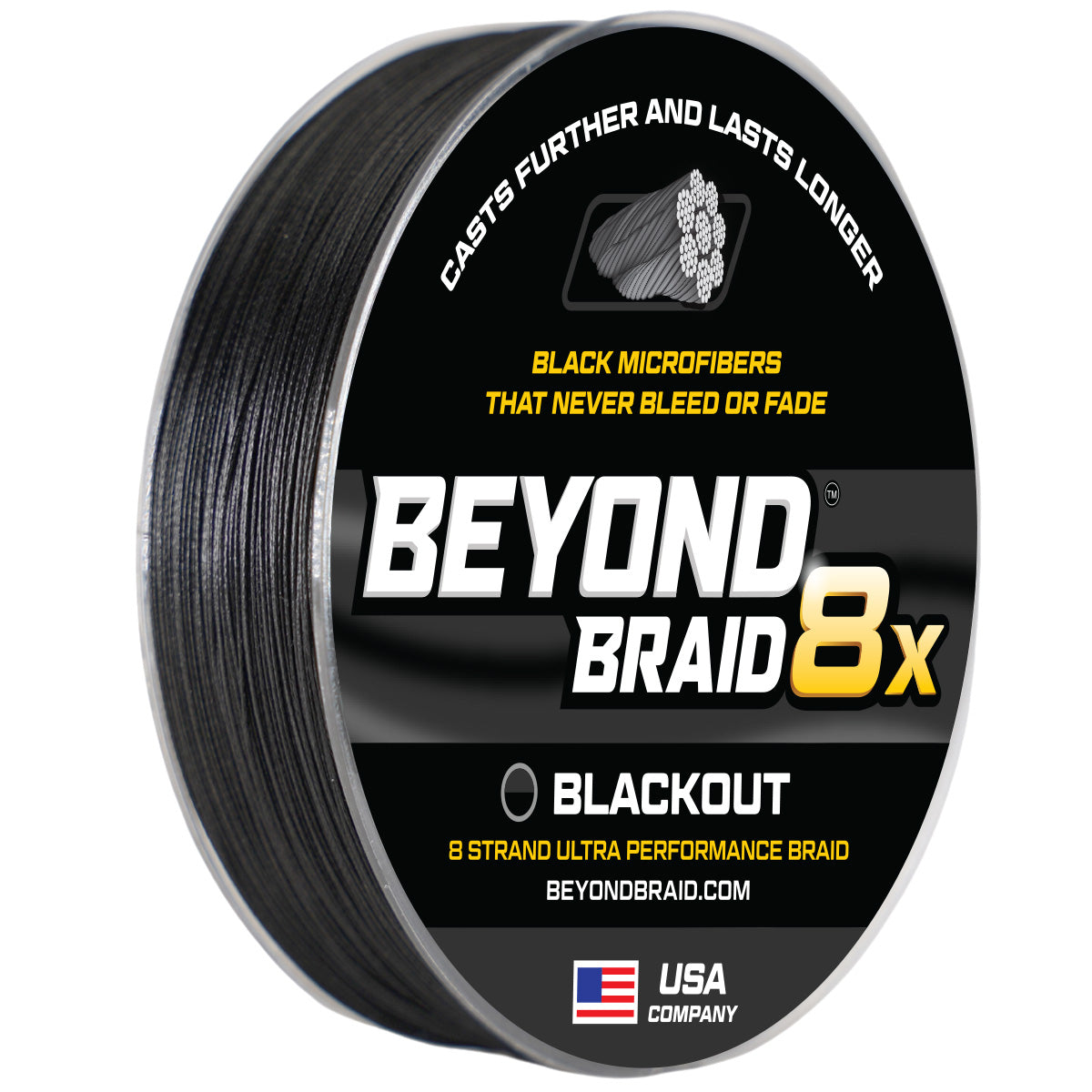 Blackout 8X NO FADE BRAID - Ultra Performance 8 Strand – CastawayRods