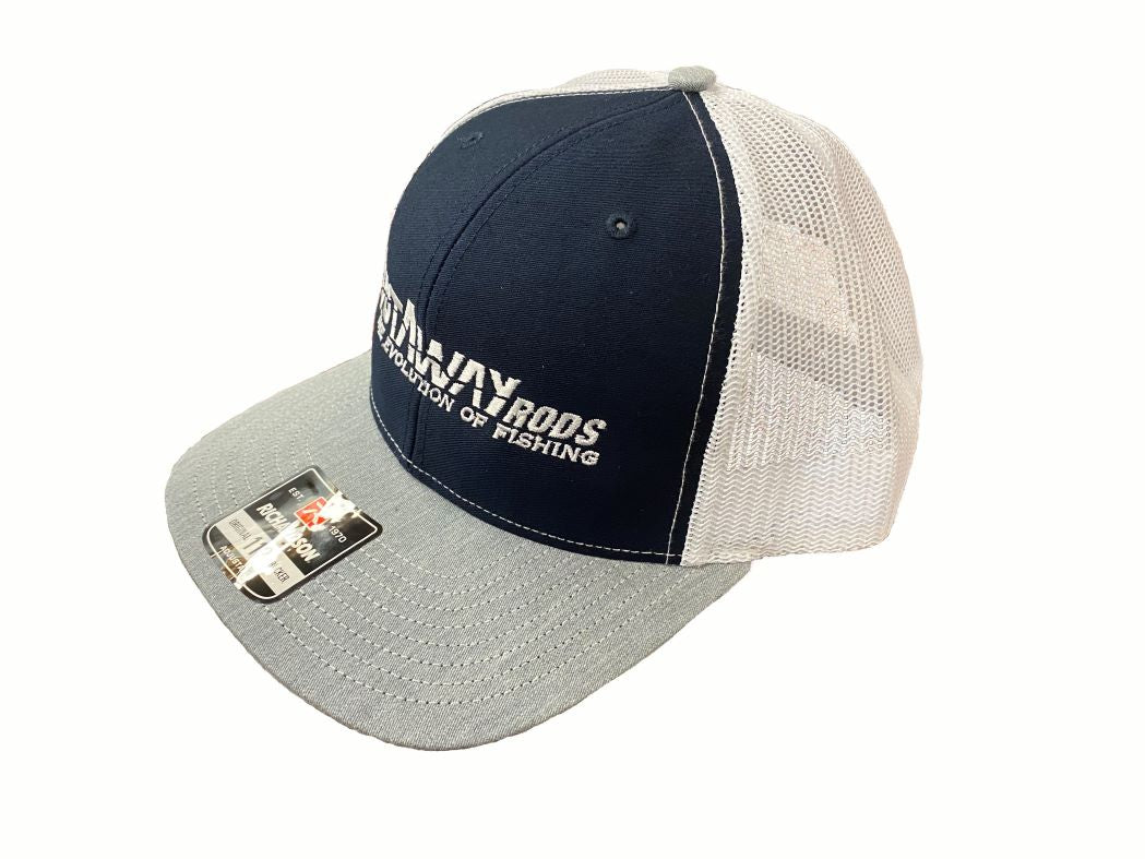 Castaway Logo'D Richardson Hat - Navy/Grey/White – CastawayRods
